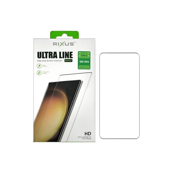 Rixus Sk�rmbeskyttelse til Samsung Galaxy S22 Ultra H�rdet Glas Klar HD Ultra Line